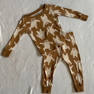 Old Navy Brown yeti Print Kids Pajamas